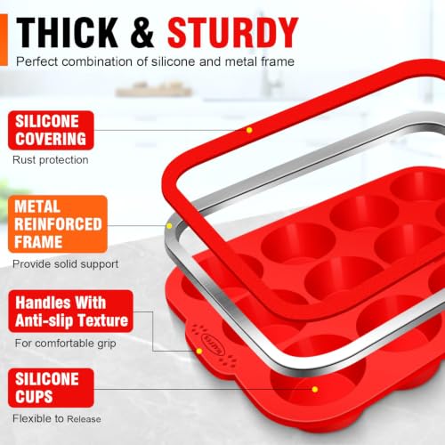 Silicone Muffin Pan with Metal Frame (24 Count)