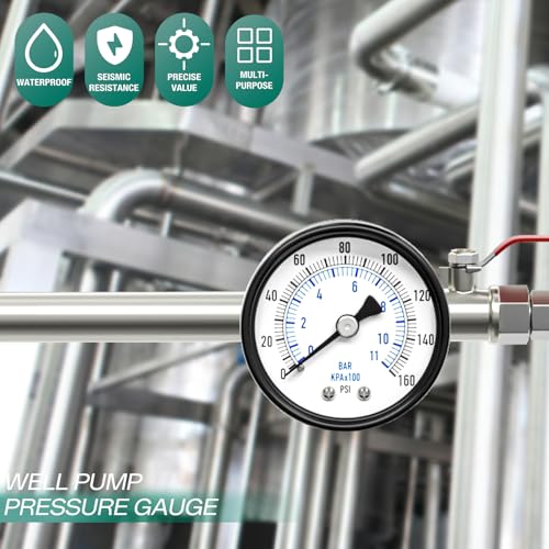 0 160psi Well Pump Pressure Gauge 1