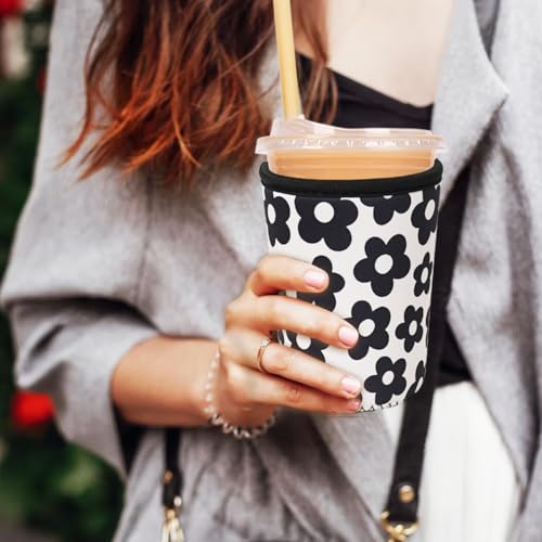 Reusable Insulated Neoprene Iced Coffee Cup Sleeve (3 Count)