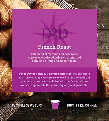 Day To Day French Roast Dark Roast Single Serve Coffee Pods (80 Count)