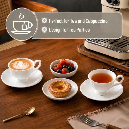 Fine Bone China Tea Cups and Saucers Set of 2 (2 Count)