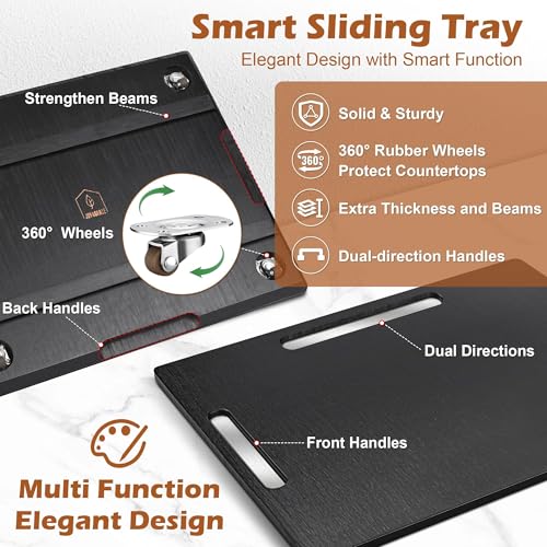 Appliance Slider for Kitchen Appliances 360° Rolling Sliding Tray for Coffee Maker Countertop