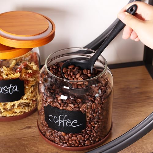 2 Pack Striped Borosilicate Glass Airtight Canisters