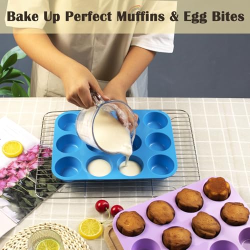 12 Cups Silicone Mini Muffin Pan Set