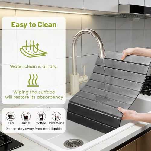 Large Stone Dish Drying Mat for Kitchen Counter