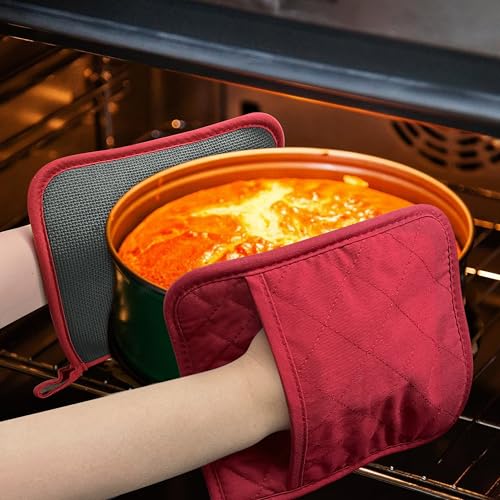 2Pcs Cotton and Neoprene Oven Pads Pot Holders with Pocket 8"x8.5" Dual (2 Count)
