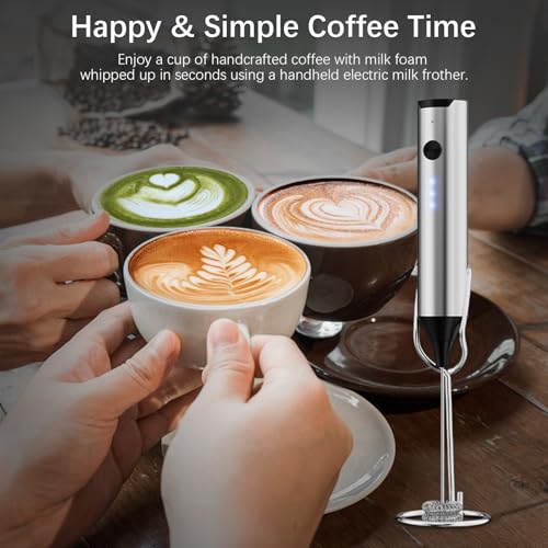Rechargeable Milk Frother with Stand