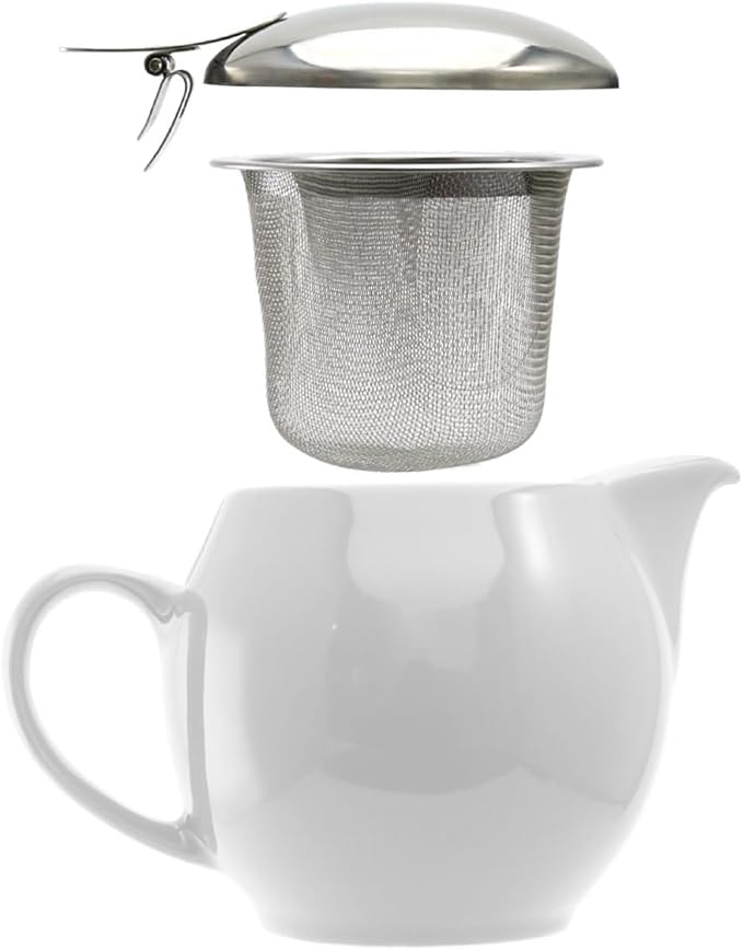Zero Japan Bee House Round Teapot For One, 15 Oz - Ceramic Tea Pot with Stainless Steel Lid and Infuser, Dishwasher and Microwave Safe Tea Pots (Iron Brown)