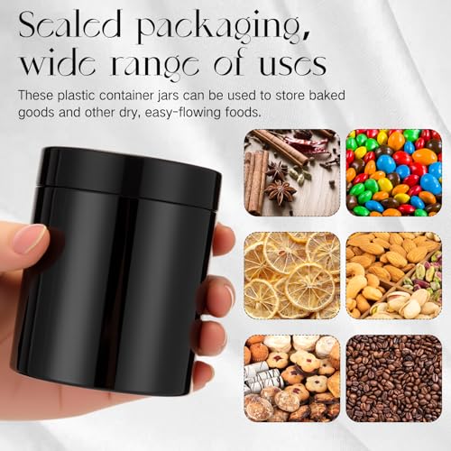 4 Pcs Plastic Jars Wide Mouth with Lids (4 Count)