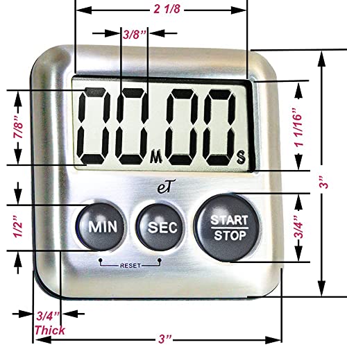 Elegant Digital Kitchen Timer Stainless Steel