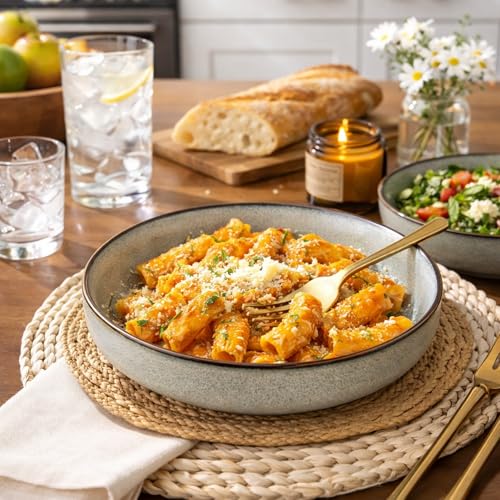 8.75'' Large Ceramic Pasta Bowls (4 Count)