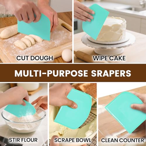Dough Scraper Set with 2 Flexible Bowl Scrapers