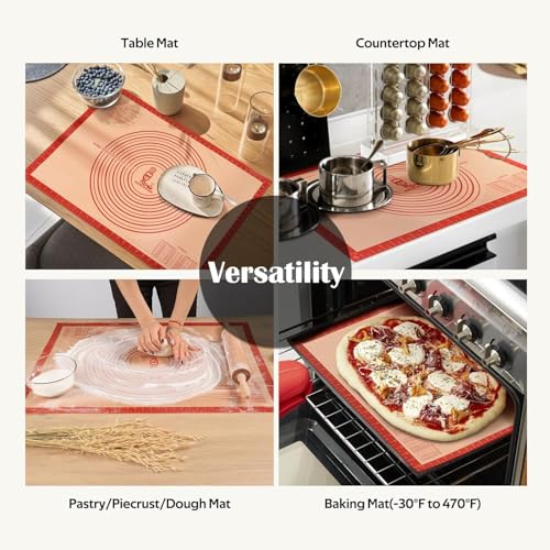 Non slip Silicone Pastry Mat Extra Large Measurements 28''x 20'' Baking Mat