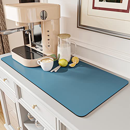 Coffee Mat Hide Stain Rubber Backed Absorbent Dish Drying Mat for Kitchen Counter