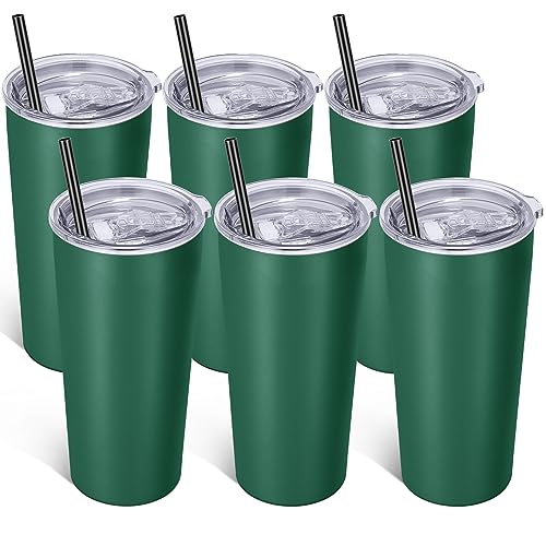 20oz Tumbler Stainless Steel Tumbler with Lid And Straw Vacuum Insulated Double Wall Travel Coffee Mug (6 Count)