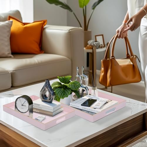 Pink Serving Tray with Handles