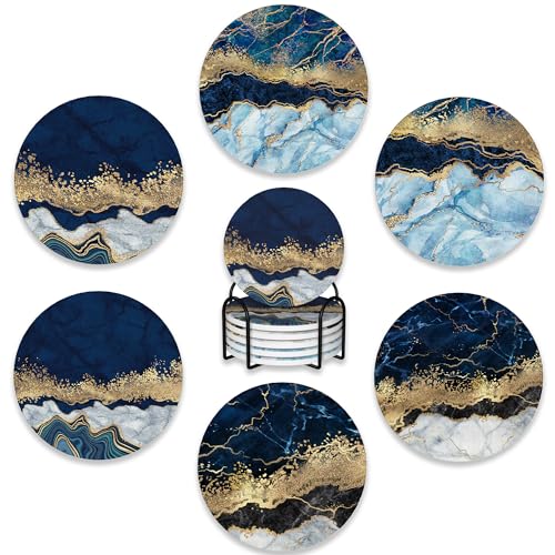 6 Pcs Coasters for Drinks with Holder