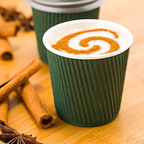 Ripple Wall Coffee Cups 500 Count 4 Ounce Insulated Forest Green Paper Cups