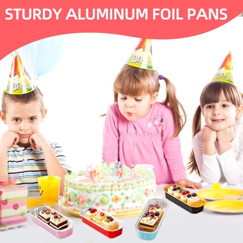120 Pcs Mixed Color Mini Loaf Pans with Lids and Spoons (30 Count)