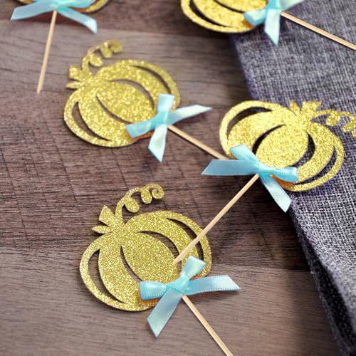 24pcs Pumpkin Cupcake Toppers (24 Count)