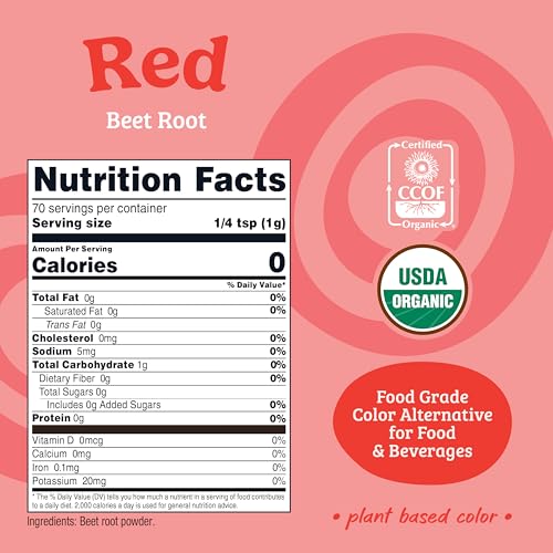 Red Plant Based Food Coloring From Beet Root Powder (2.7 Ounce)