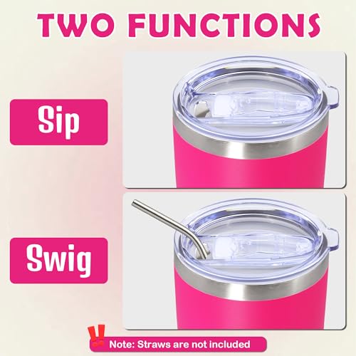 20oz Tumbler Stainless Steel Tumbler Coffee Tumbler with Lid Hot Pink