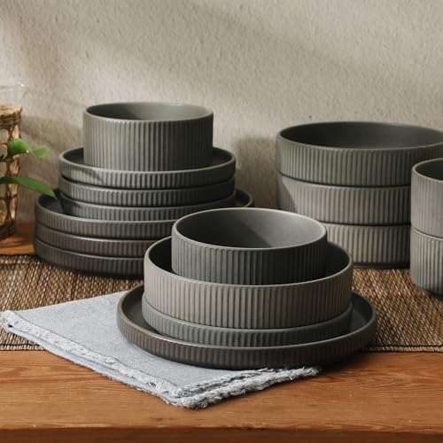 Deerfield 16 Piece Stoneware Dinnerware Set