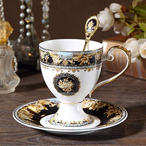 Ceramics Coffee Cup Saucer Set with 21 Pieces Home Porcelain Tea Set with Dish and Teapot European Classical Style Tea Cup and Saucer Set