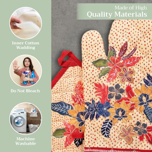 100% Cotton Oven Mitt & Pot Holder Set (2 Count)