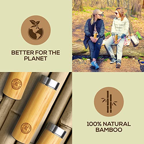 Premium Bamboo Tea Tumbler with Infuser for Loose Leaf Tea