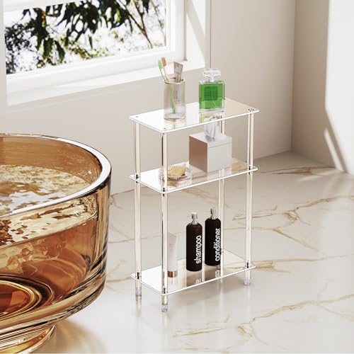 Clear Acrylic Narrow Side Table for Small Spaces
