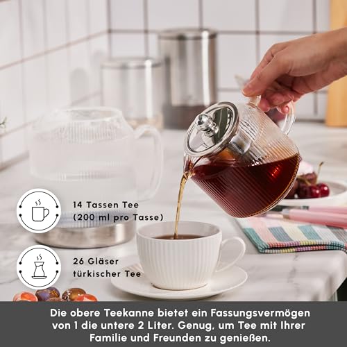 Kelly Midi Borosilicate Glass Teapot Set with Infuser (2 Count)