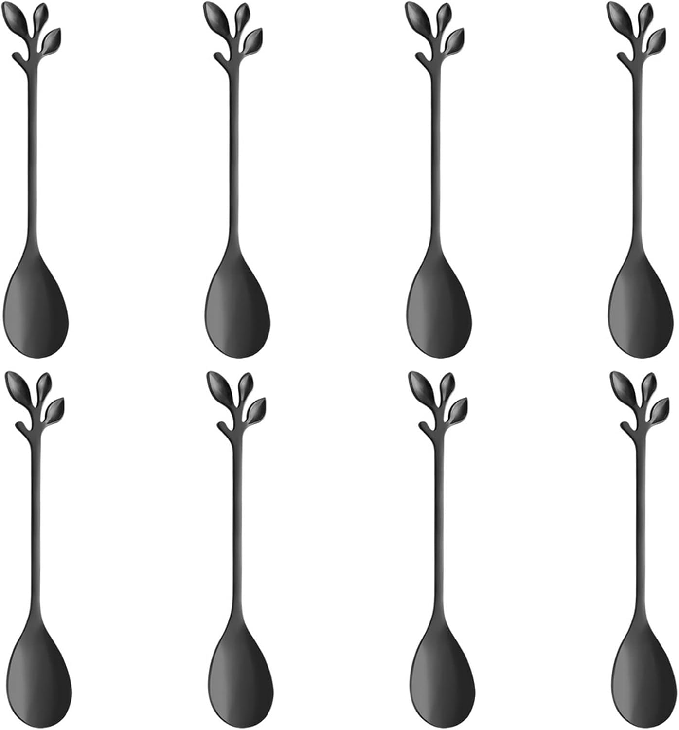 AnSaw 8-Pack Elegant Black Leaf 4.7