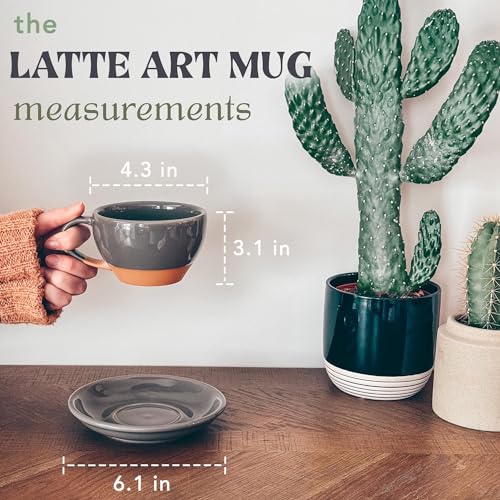 Ceramic Latte Art Mug With Saucer