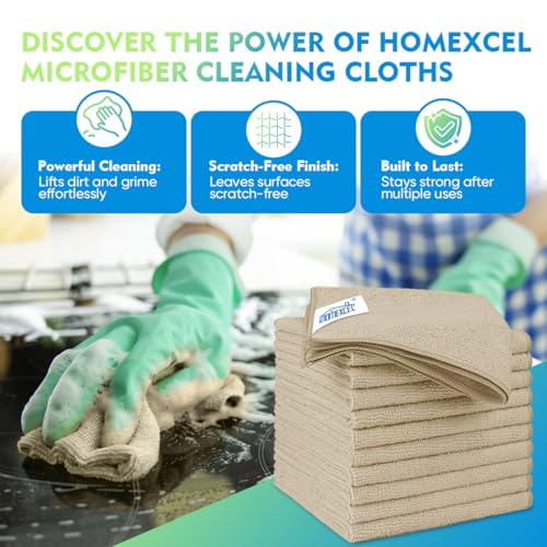Brown Microfiber Cleaning Cloth 6 Pack 12.5 x 12.5 inch Microfiber Towels for Cars Ultra Absorbent Car Washing Cloth Lint Free Streak Free Cleaning Rags for Car (6 Count)