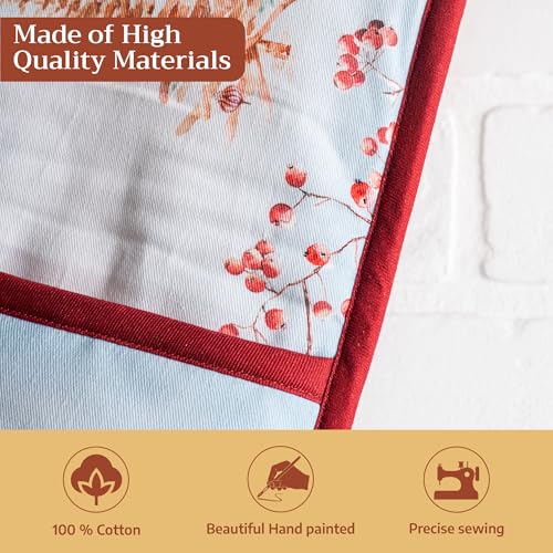 Double Oven Mitts 100% Cotton Double Oven Glove