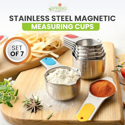 Magnetic Stainless Steel Measuring Cups Set of 7