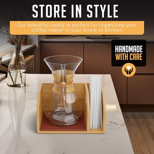 Pour Over Caddy for Chemex Bodum Cosori Coffee Makers Brown