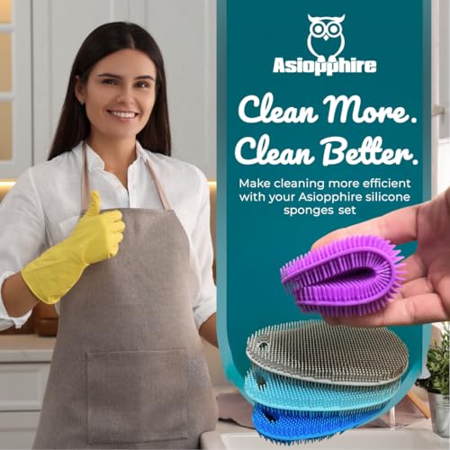Food Grade Silicone Dish Scrubber (4 Count)