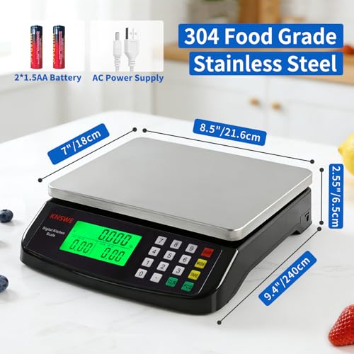 Large Kitchen Scale Black 40KG