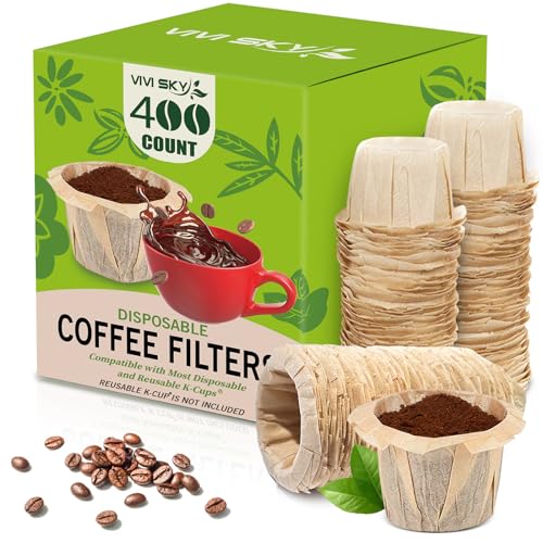 Disposable K Cup Coffee Filters 400 Natural Paper Liners No Lids