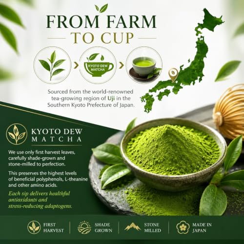 Organic Ceremonial Grade Matcha Powder 100g (3.5 Ounce)