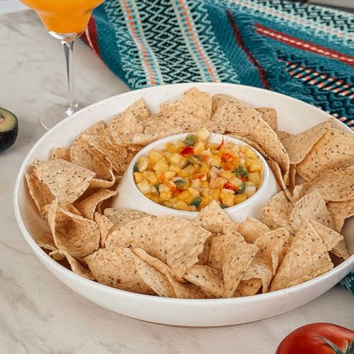 Ceramic Chips and Dip Serving Tray