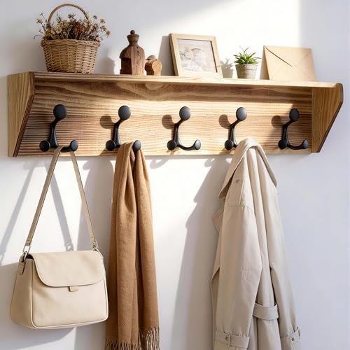 Wall Shelf with Hooks