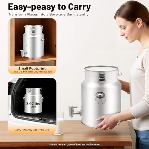 2.64 Gal 304 Stainless Steel Milk Can with Faucet and Sealing Lid