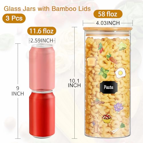 Glass Jars with Bamboo Lids (3 Count)