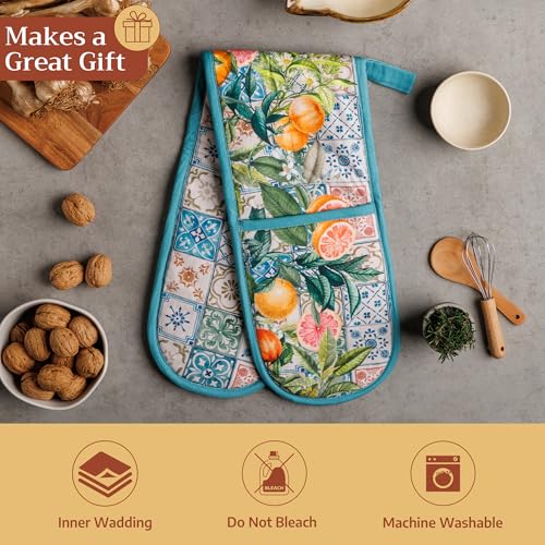 Double Oven Mitts 100% Cotton Double Oven Glove