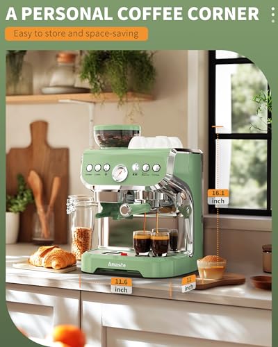 Espresso Machine with Grinder and Steam Wand