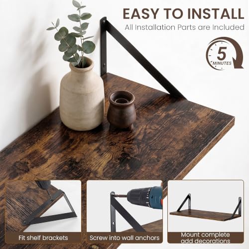 Wall Mounted Floating Shelves Set of 2 (2 Count)
