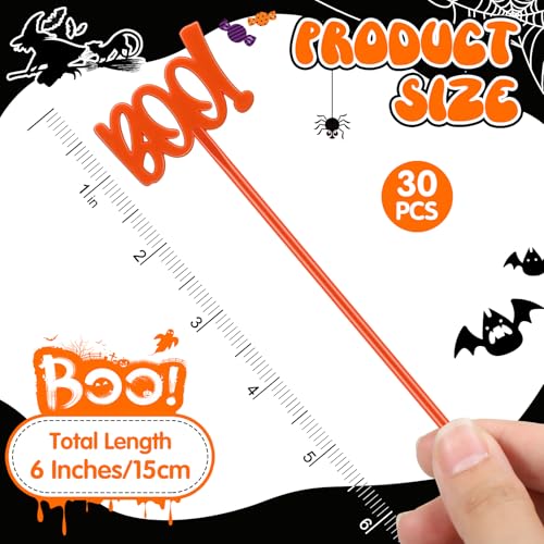 30 Pcs Halloween Swizzle Sticks Boo Fall Drink Stirrers
